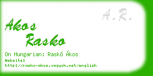 akos rasko business card